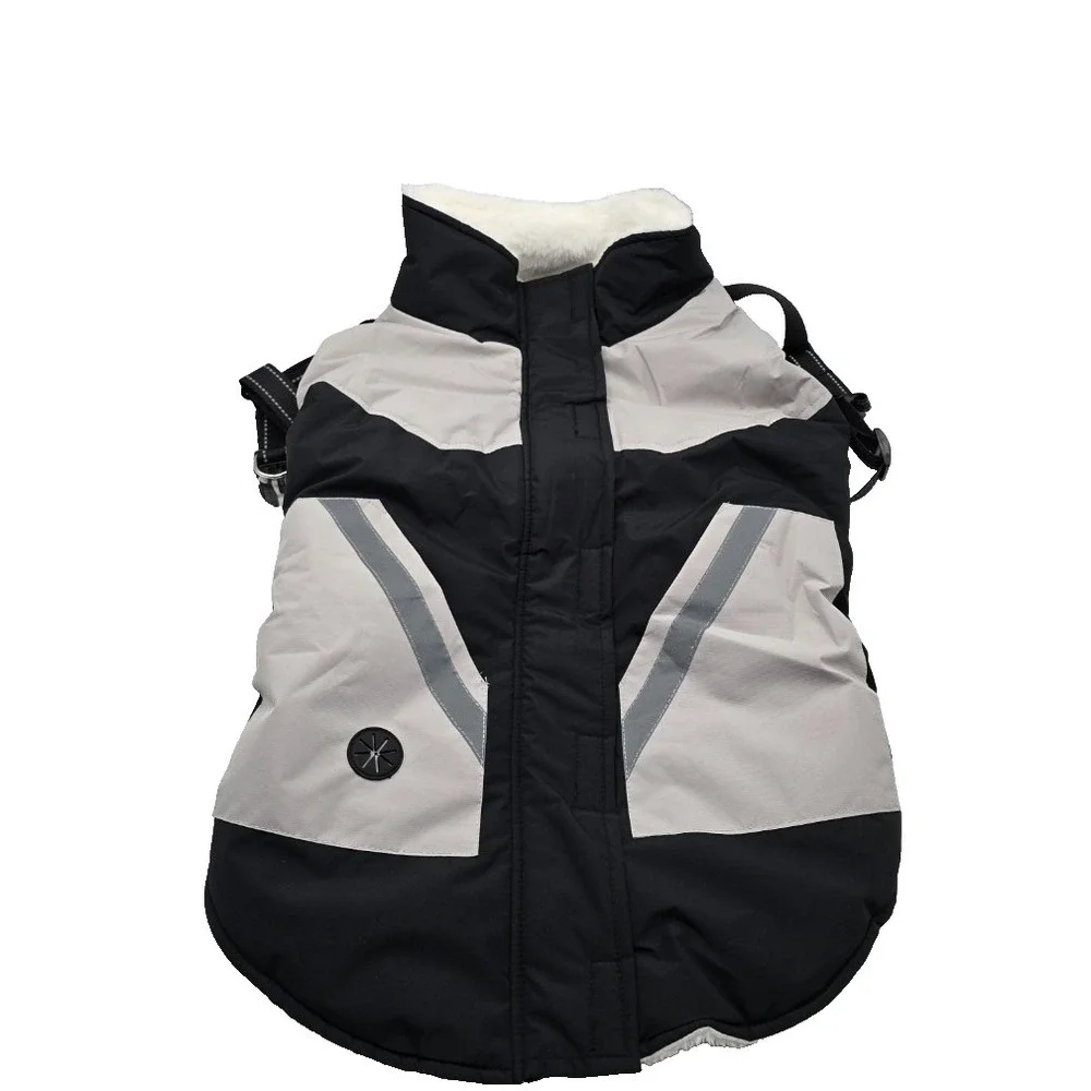 IECOii Dog Winter Coat Harness‎ Jacket Waterproof Black XL Large Dogs